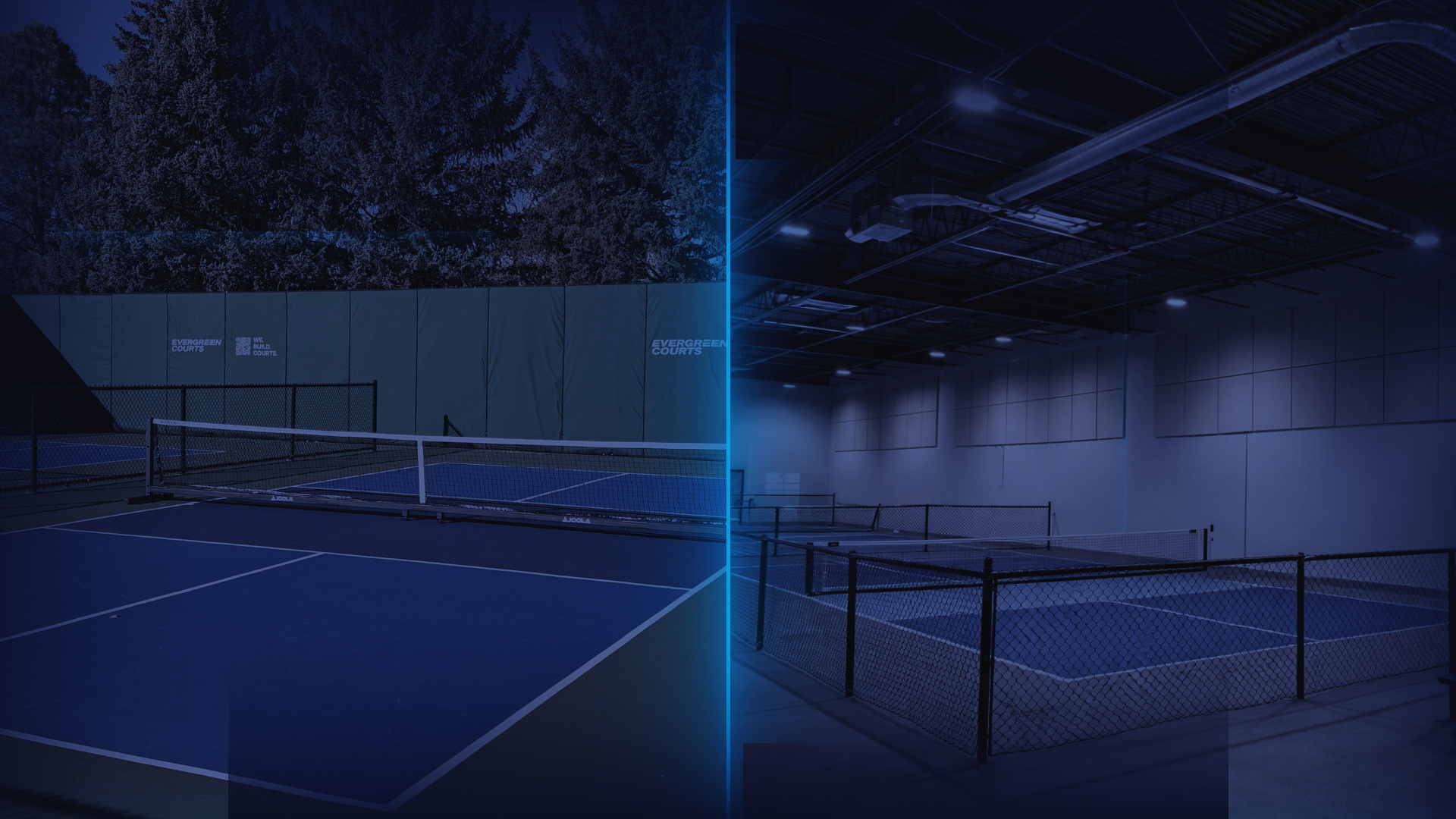Outdoor pickleball court with SLN/CR NanoBaffle sound barrier panels installed on perimeter fencing